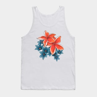 Complementary flowers // orange and blue Tank Top